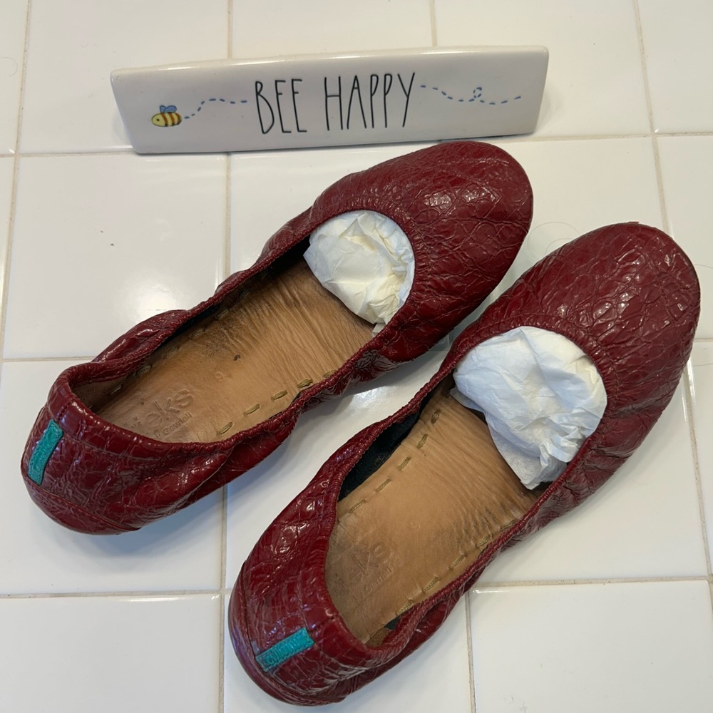 Red Leather Flats